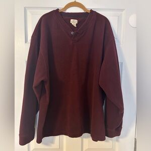 GB by Geoffrey Beene Sleepwear Longsleeve Fleece Pullover Men’s XL Burgundy